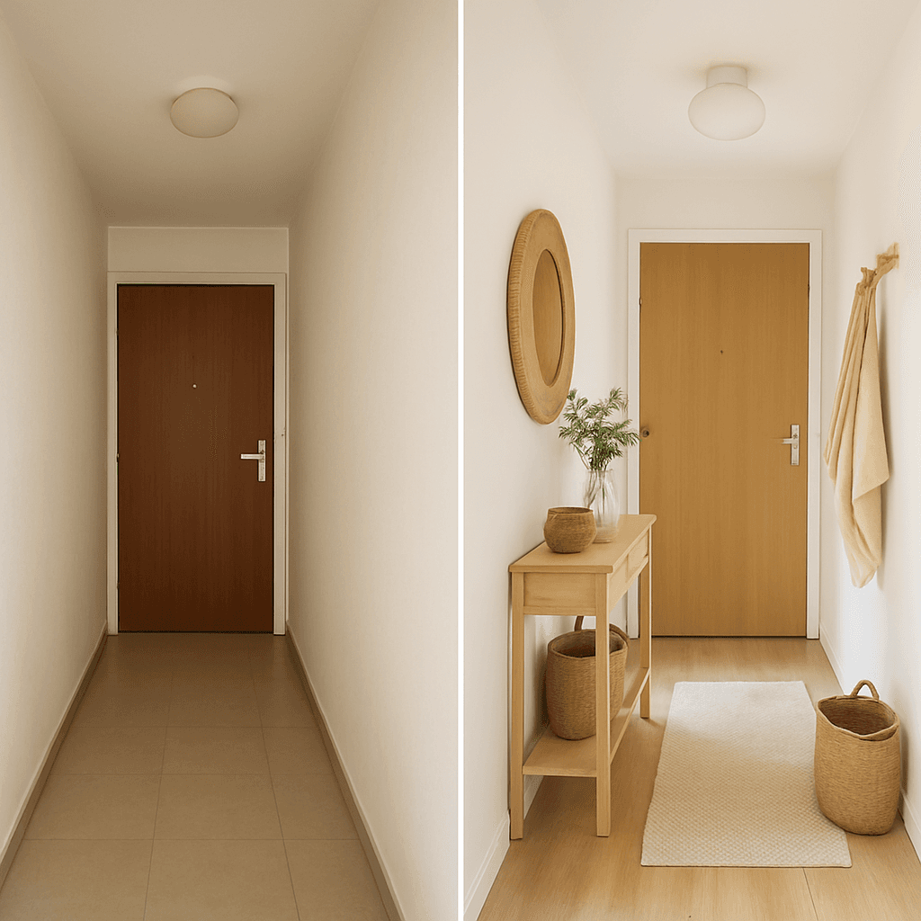 Avant/après : relooker une entrée étroite sans travaux