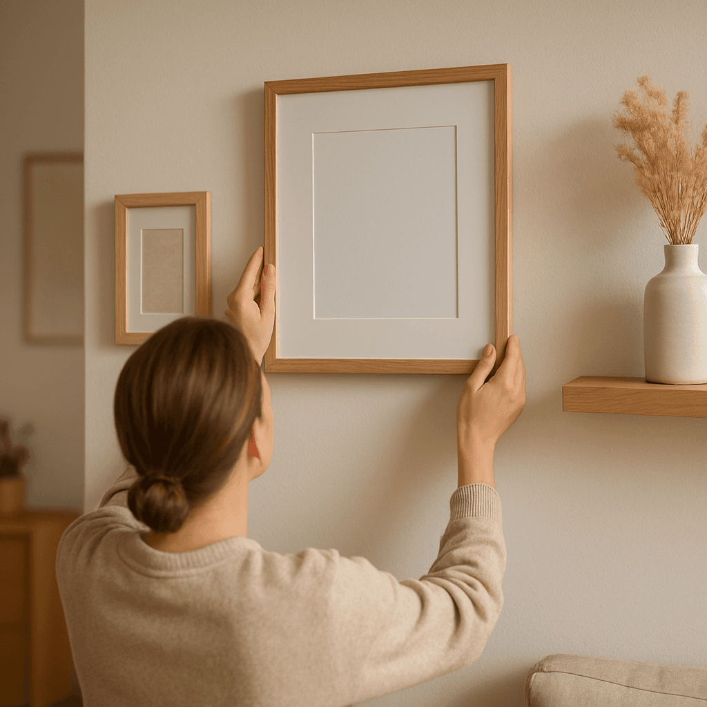 Accrocher un cadre droit sans niveau : méthode simple