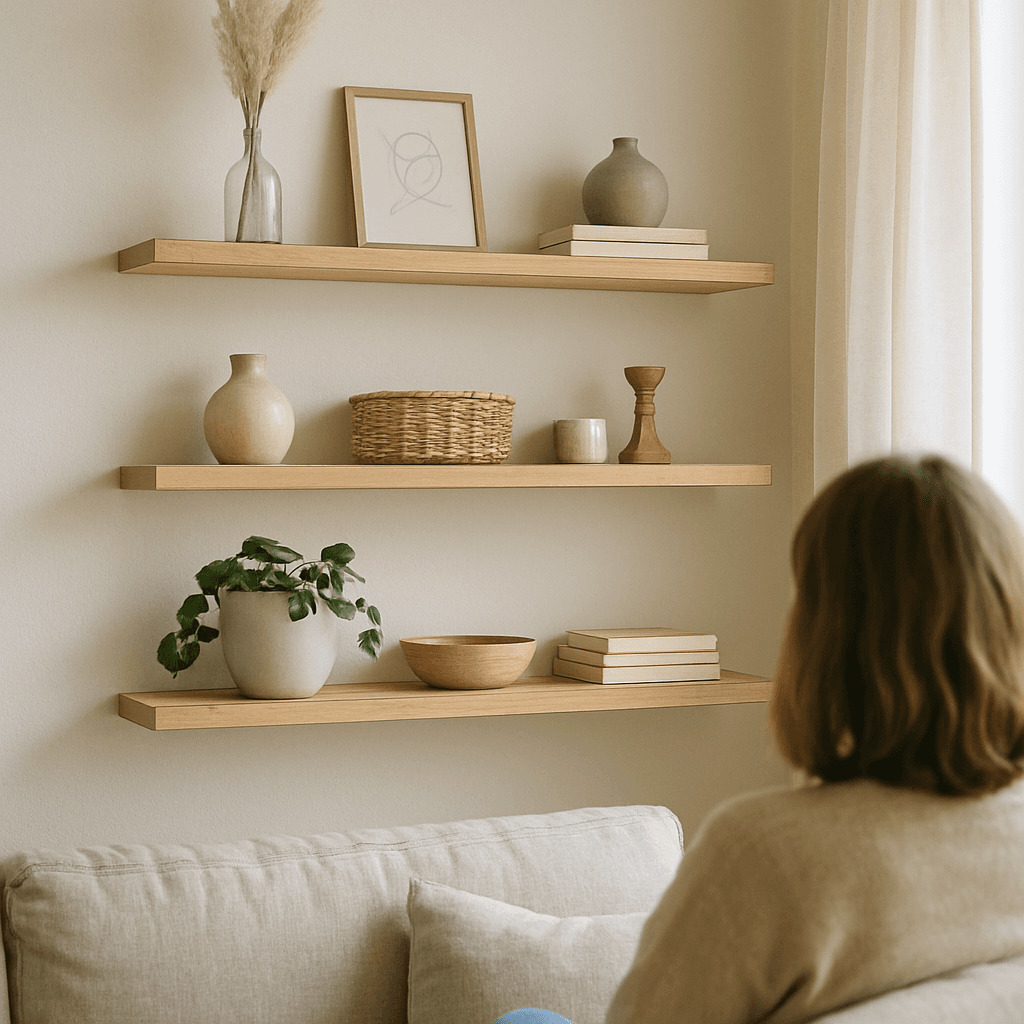 Hauteur étagères murales : les mesures idéales par pièce